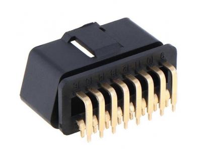 OBD II 16P Kane Socket connector R/A KLS1-OBDII-16-R